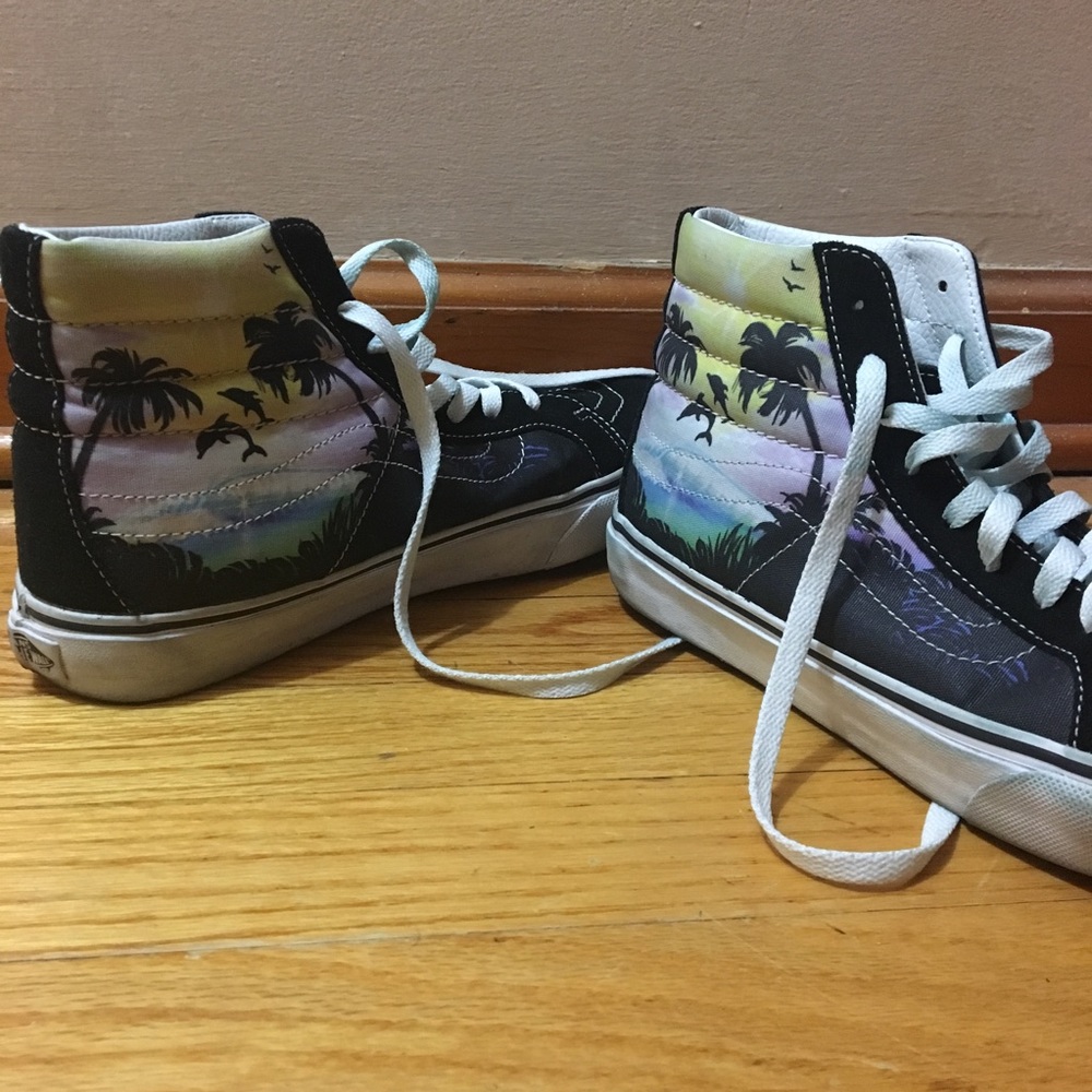 Beach themed high top vans